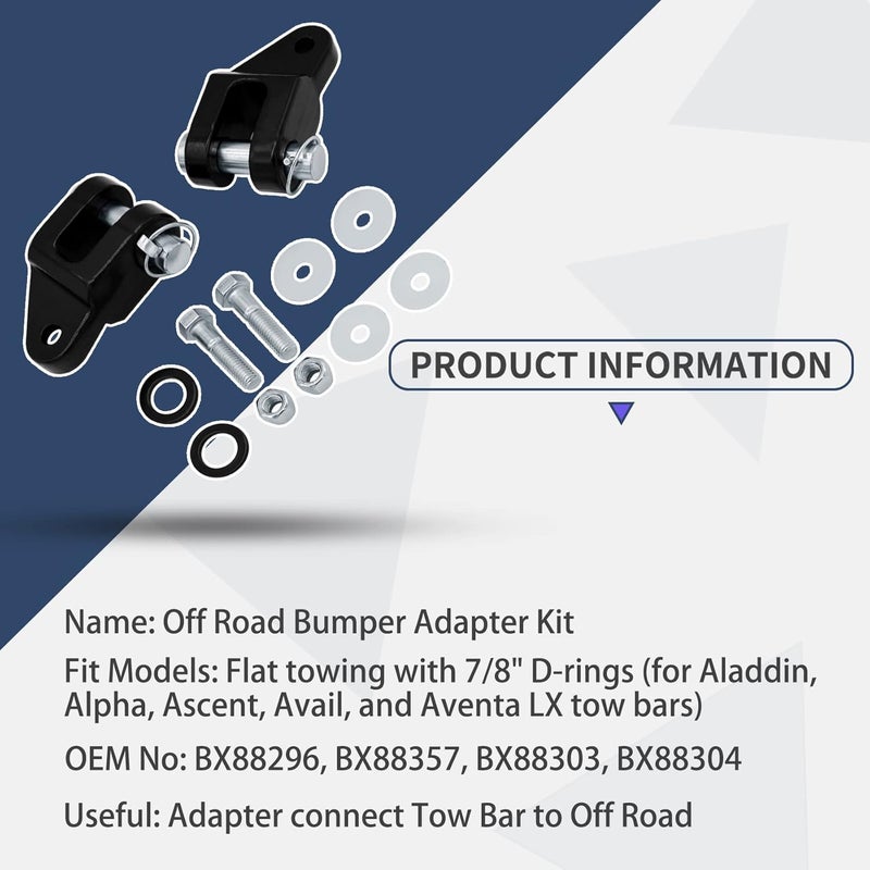 FHRHRY BX88357 BX88296, Off Road Bumper Adapter Kit Compatible with Blue Ox Tow Bars - Avail BX7420, Ascent BX4370, Alpha BX7365 BX7380, Aventa BX7445, Aladdin BX4325, Allure BX7460, Replace# BX88303 BX88304 - Image 3